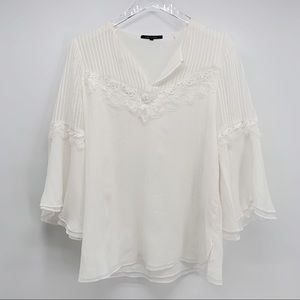 NWOT Kobi Halperin Ivory Embroidered Blouse Size Medium